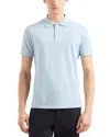 Emporio Armani Travel Essentials Cotton Polo In Pearl Blue