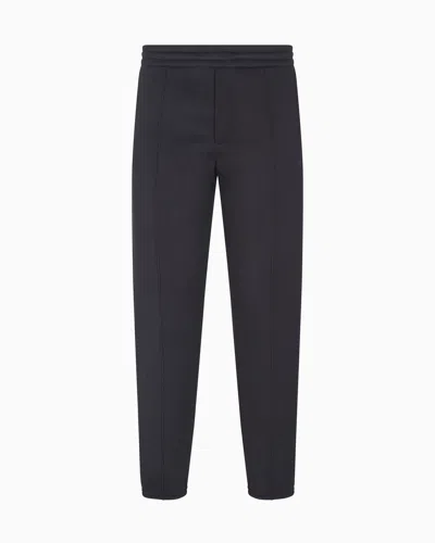 Emporio Armani Travel Essentials Double-jersey Joggers In Black