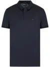 Emporio Armani Logo-embroidered Cotton Polo Shirt In Blue