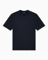 Emporio Armani Logo-embroidered Crew-neck T-shirt In Blue