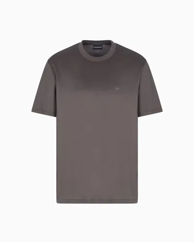 Emporio Armani Travel Essentials Lyocell-blend Jersey T-shirt In Gray