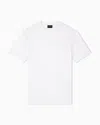 Emporio Armani Asv Domed Logo Pima-jersey T-shirt In White
