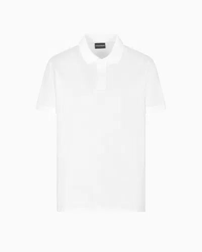 Emporio Armani Travel Essentials Piqué Polo Shirt In White