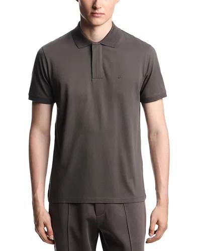 Emporio Armani Travel Essentials Pique Polo Shirt In Gray