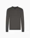 Emporio Armani Travel Essentials Plain-knit Virgin-wool Jumper In Gray