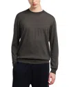 Emporio Armani Travel Essentials Plain Knit Wool Sweater In Gray