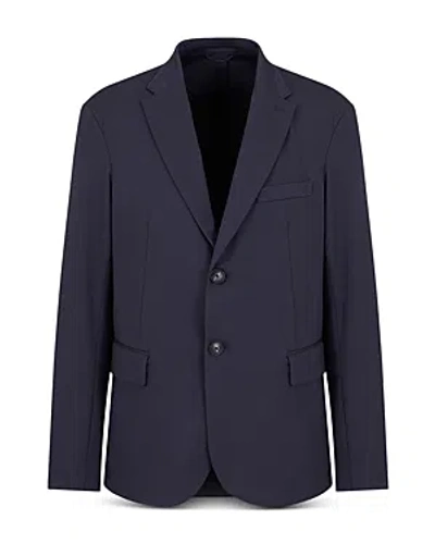 Emporio Armani Official Store Travel Essentials Viscose Blend Jersey Blazer In Navy Blue