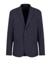 Emporio Armani Official Store Travel Essentials Viscose Blend Jersey Blazer In Black