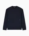 Emporio Armani Travel Essentials Sweatshirt In Double Jersey In Blue
