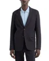 Emporio Armani Travel Essentials Textured Blazer Jacket In Navy Blue