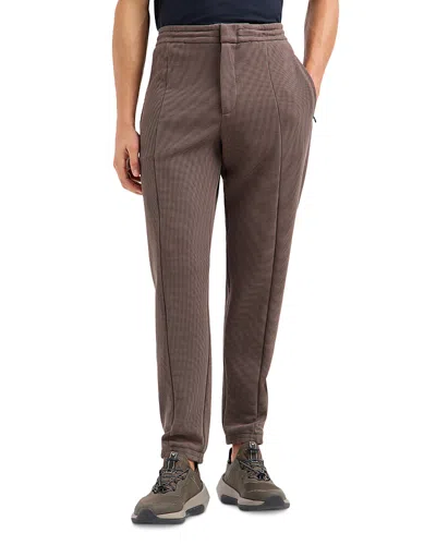 Emporio Armani Travel Essentials Textured Jogger Pants In Brown