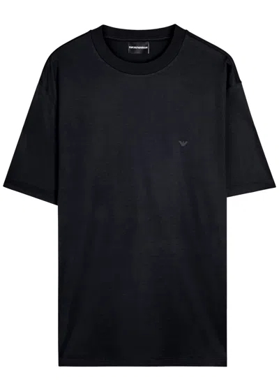 Emporio Armani Logo-embellished T-shirt In Black
