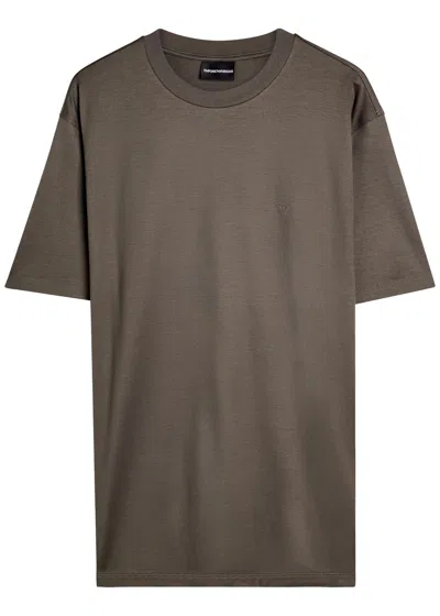 Emporio Armani Travel Logo-appliqué Jersey T-shirt In Green