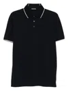 Emporio Armani Logo Cotton Polo Shirt In Blue