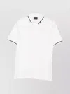 Emporio Armani Trimmed Cotton Polo Shirt In Gray