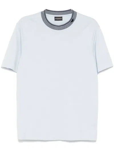 Emporio Armani Trimmed Crew Neck T-shirt In Blue