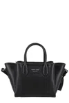 Emporio Armani Triple Compartment Textured Finish Shopping Bag In Black