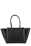 Emporio Armani Triple Compartment Textured Finish Shopping Bag In Black