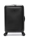 Emporio Armani Trolley Saffiano Telescopic Handle In Black