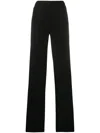 Emporio Armani High-waisted Wide Leg Trousers In Black  