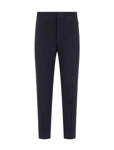 Emporio Armani Elasticated Waist Trousers In Navy