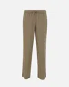 Emporio Armani Jogger Trousers With Linen And Viscose Blend