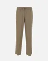 Emporio Armani Jogger Trousers With Linen And Viscose Blend