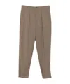 Emporio Armani Straight Trousers With Pleated Design And Pockets In Brown