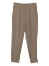Emporio Armani Straight Trousers With Pleated Design And Pockets In Multi