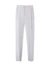 Emporio Armani Darted High-waist Trousers In Bianco Seta