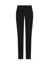 Emporio Armani Sablé Stretch Fabric Trousers With Pleats In Black