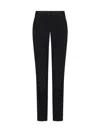Emporio Armani Sablé Stretch Fabric Trousers With Pleats In Black