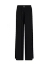 Emporio Armani Lurex Jersey Wide Pants In Black