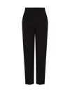 Emporio Armani High-waisted Pants With Embossed Logo Detail In Black