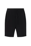 Emporio Armani Logo-band Track Shorts In Black