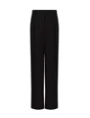 Emporio Armani Darted Trousers In Barathea Wool In Black