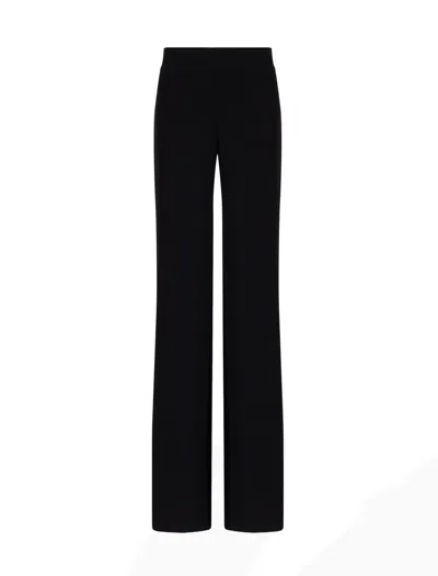 Emporio Armani High-waisted Wide Leg Trousers In Black