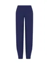 Emporio Armani Stretch Milano-stitch Fabric Trousers With Pleat At The Hem In Blu Mezzanotte