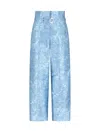 Emporio Armani All-over Jacquard Very High-waisted Trousers In Blue