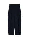 Emporio Armani Envers Satin Trousers With Pleats And Belt In Blue