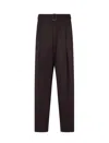 Emporio Armani L And Cashmere Pants With Belt In Brown