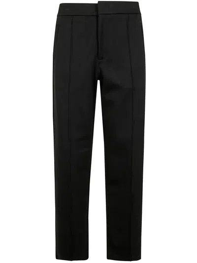 Emporio Armani Tailored Trousers With Back Pockets And Belt Loops In Black