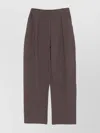 Emporio Armani Trousers Cotton Blend Pleated Front In Brown