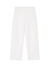 Emporio Armani Icon Trousers In Fluid Armure Fabric In White