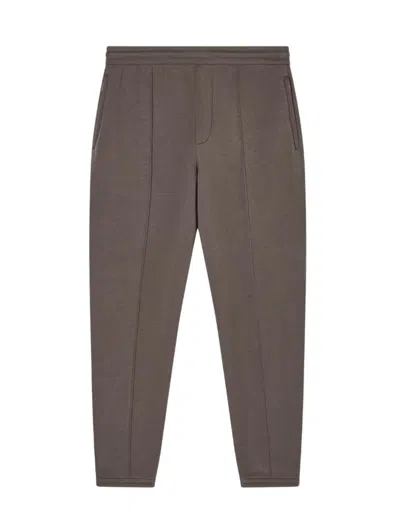 Emporio Armani Elastic Waist Sweatpants In Brown