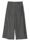 Emporio Armani Wide-leg Trousers With Front Pleats And Pockets In Gray