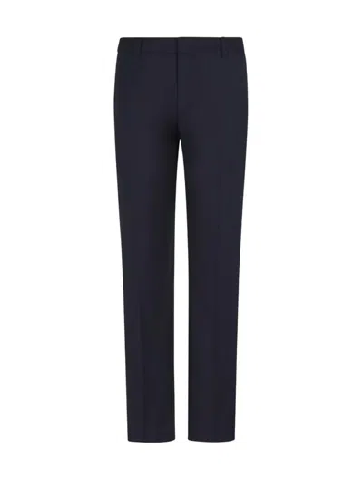 Emporio Armani Trousers In Iconico 0920 Blu Navy Ea