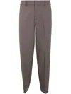 Emporio Armani Basic Flat-front Wool Trousers In Incense