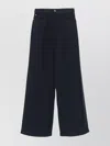 Emporio Armani Wide-leg Linen Trousers In Blue