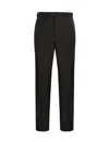 Emporio Armani Wool Blend Tailored Trousers In Nero Carbone